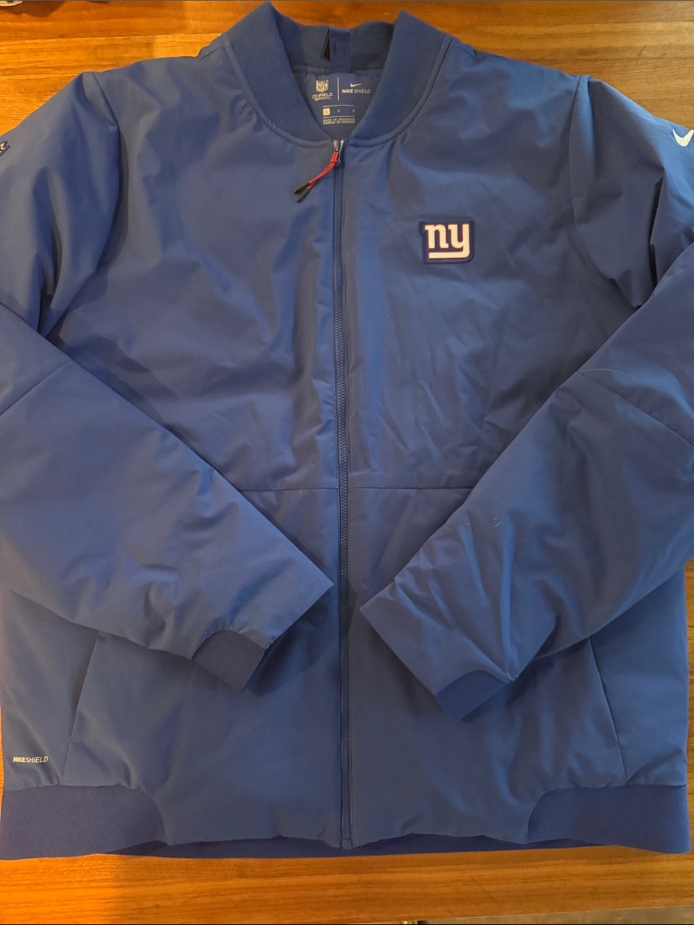 New York Giants mens sideline bomber jacket sz L